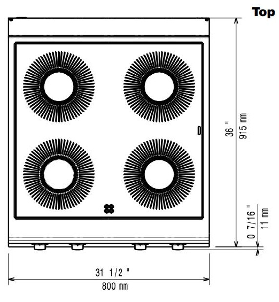 Zanussi 392278 EVO900 - 4 Zone Electric Induction Cooktop