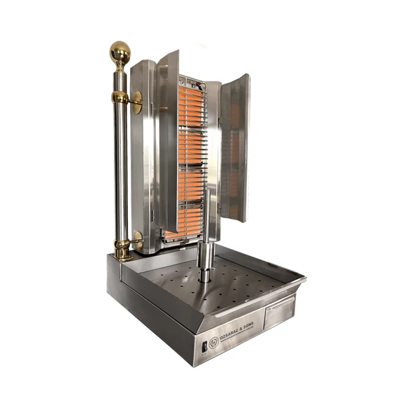 Ozsarac & Sons 4-Burner Commercial Gas Kebab Machine (90kg Capacity) | HO4BMS