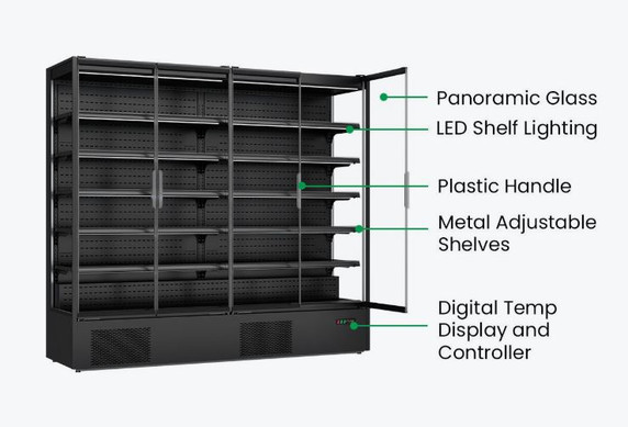 Thermaster DC-250B 4-Door Panorama Supermarket Display Chiller (2,585L)