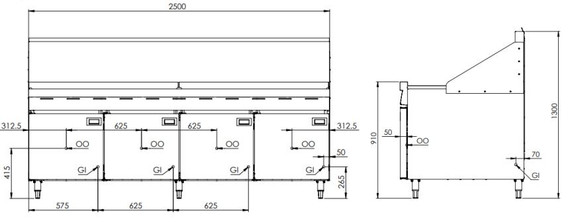 B+S Black Series RF-4 Rapid Fryer Four Pan