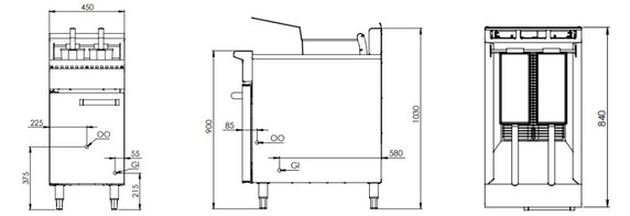 B+S TF-451 Black Series Turbo Fryer Single Pan