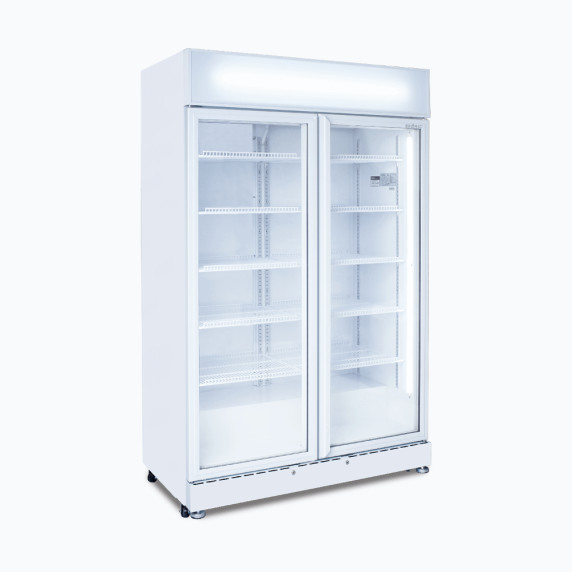 GM1000LWECO Bromic 2 Door Flat Glass LED Upright Display Fridge 960L