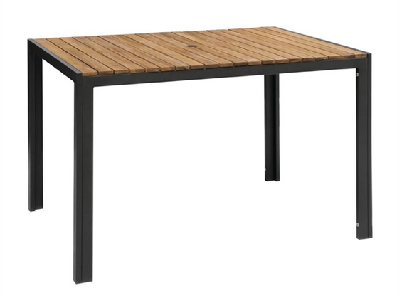 Bolero DS153 Acacia Wood and Steel Rectangular Table 1200mm Bolero DS153 Acacia Wood and Steel Rectangular Table 1200mm