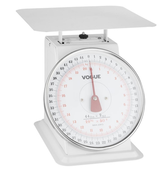 Vogue F175 Kitchen Scale Flat Top 20kg/44lbs -Grad. 50g/2oz Vogue F175 Kitchen Scale Flat Top 20kg/44lbs -Grad. 50g/2oz