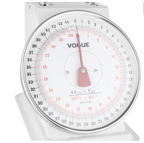 Vogue F175 Kitchen Scale Flat Top 20kg/44lbs -Grad. 50g/2oz Vogue F175 Kitchen Scale Flat Top 20kg/44lbs -Grad. 50g/2oz