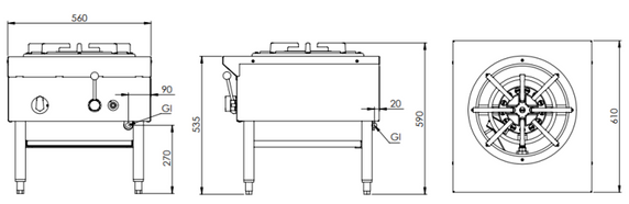 B+S K+ Series CSPK-1 Standalone Stockpot Cooker