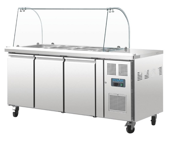 Polar CT394-A U-Series Triple Door Refrigerated Gastronorm Saladette Counter Polar CT394-A U-Series Triple Door Refrigerated Gastronorm Saladette Counter