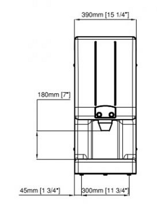 TD130-A Icematic 115Kg Bench Model Ice and Water Dispenser