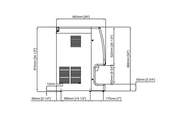 TD130-A Icematic 115Kg Bench Model Ice and Water Dispenser TD130-A Icematic 115Kg Bench Model Ice and Water Dispenser