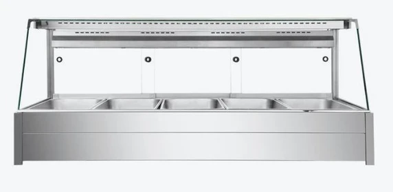 Bonvue BM17TC Angled Glass Countertop Wet and Dry Bain Marie (5 x GN 1/1)