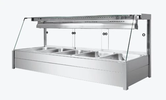Bonvue BM17TC Angled Glass Countertop Wet and Dry Bain Marie (5 x GN 1/1)