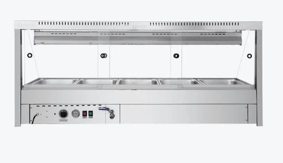 Bonvue BM17TC Angled Glass Countertop Wet and Dry Bain Marie (5 x GN 1/1)