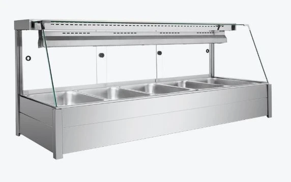 Bonvue BM17TC Angled Glass Countertop Wet and Dry Bain Marie (5 x GN 1/1)