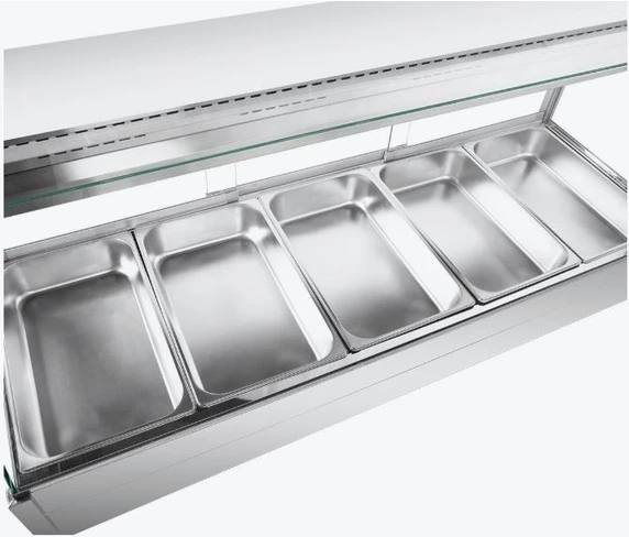Bonvue BM17TC Angled Glass Countertop Wet and Dry Bain Marie (5 x GN 1/1)