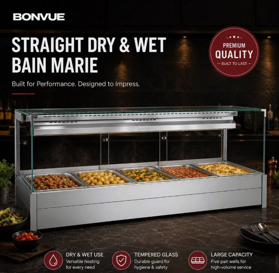 Bonvue Square Countertop Wet and Dry Bain Marie BM17SC