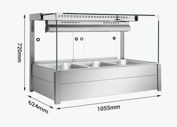 Bonvue Square Countertop Wet and Dry Bain Marie BM11SC