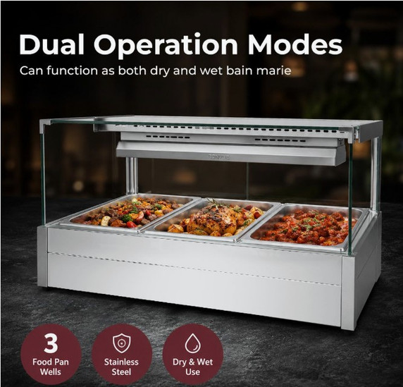 Bonvue Square Countertop Wet and Dry Bain Marie BM11SC