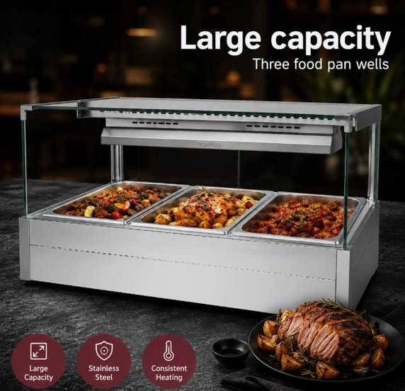 Bonvue Square Countertop Wet and Dry Bain Marie BM11SC