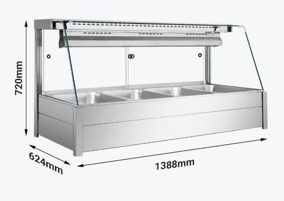 Bonvue Angled Countertop Wet and Dry Bain Marie BM14TC