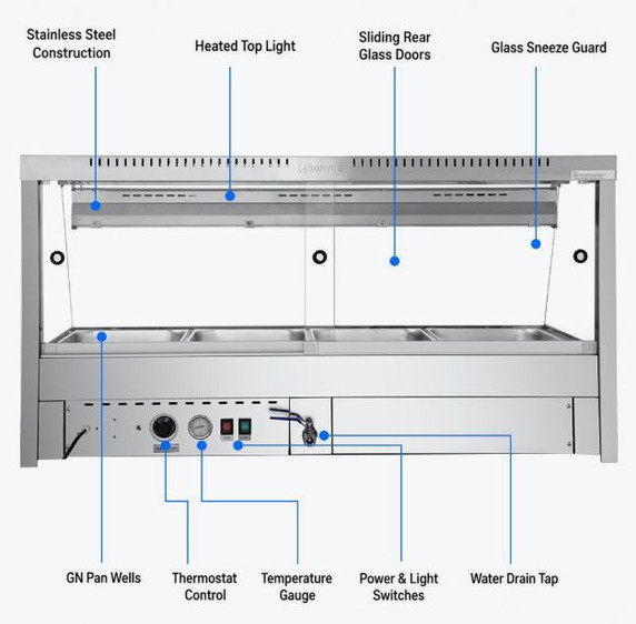 Bonvue Angled Countertop Wet and Dry Bain Marie BM14TC