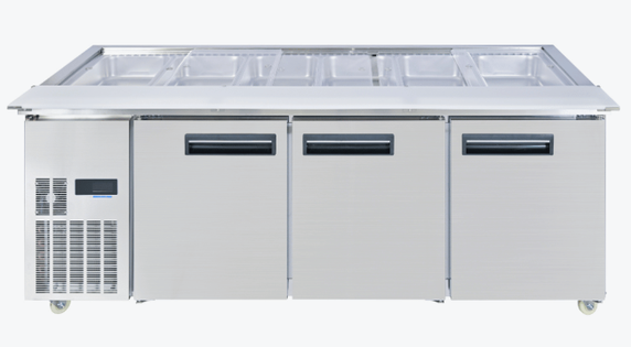 Thermaster PG210FA-XB Two Door Cold Bench Salad Prep Station (6 x 1/1 GN) 