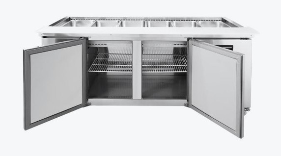 Thermaster Two Door Cold Bench Salad Station 6x1/1 GN Pans PG210FA-XB