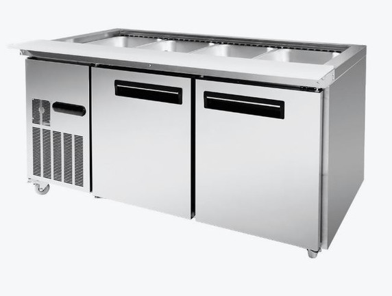 Thermaster Two Door Cold Bench Salad Station 4x1/1 GN Pans PG150FA-XB