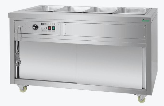 Thermaster PG150FE-XB Commercial Mobile Hot Food Display Bain Marie (600L)