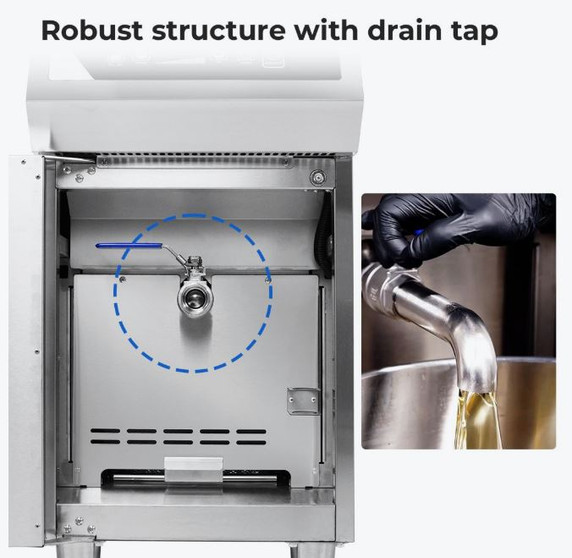 Electmax 700 Series Induction Single Fryer with Splashback IFS7-30L