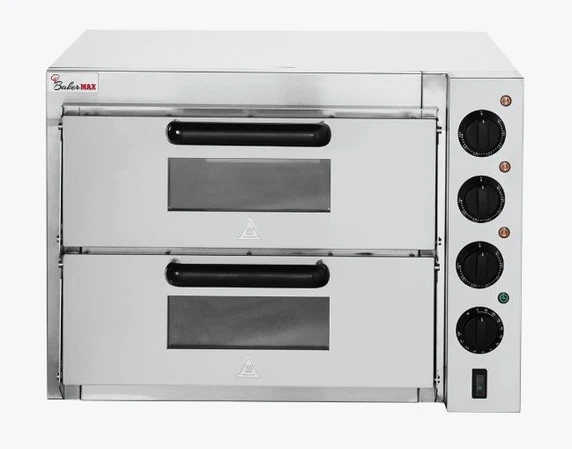 BakerMax EP-2T/15 Double Deck Pizza Oven | 15A Benchtop Oven