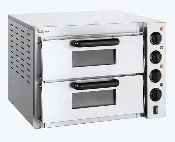 BakerMax EP-2T/15 Double Deck Pizza Oven | 15A Benchtop Oven