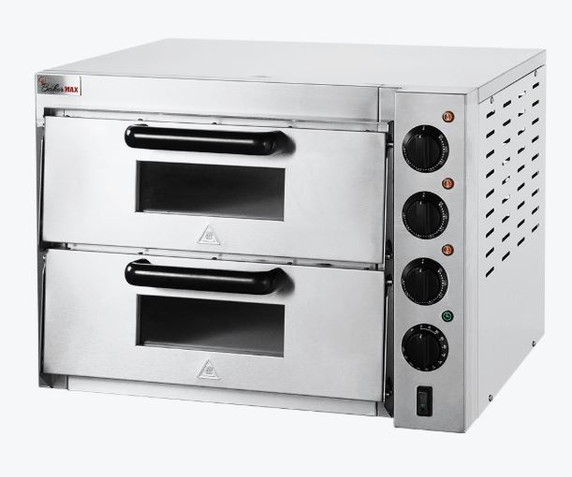 BakerMax EP-2T/15 Double Deck Pizza Oven | 15A Benchtop Oven