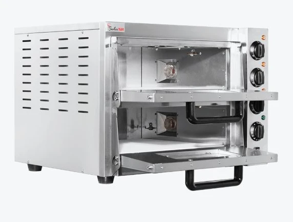 BakerMax EP-2T/15 Double Deck Pizza Oven | 15A Benchtop Oven