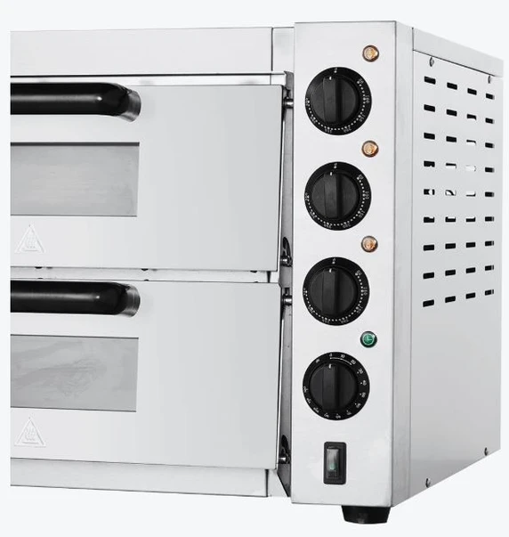 BakerMax EP-2T/15 Double Deck Pizza Oven | 15A Benchtop Oven