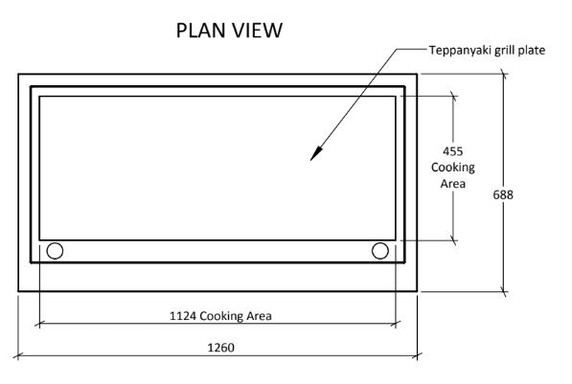 Cookon WTYPG-1200 Commercial & Domestic 1200mm Gas Teppanyaki Grill Plate
