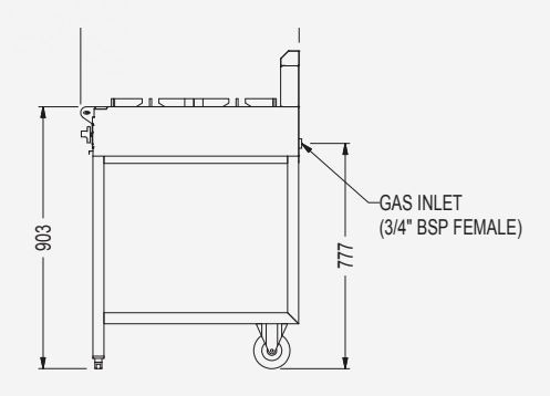 Cookon CT4 Free Standing 4 Burners on SS Stand