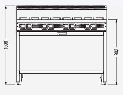 Cookon CT8 Freestanding 8 Burners on S/S Stand