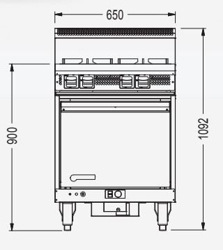 Cookon GR4 4 Burners + Static Oven