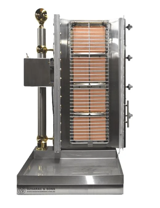 Ozsarac & Sons SK4 4-Burner Semi-Automatic Shish Kebab Machine | 14 Skewers