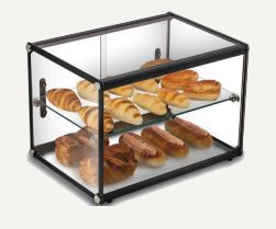 Exquisite CD65 Two Tiers Flat Glass Ambient Cake Display