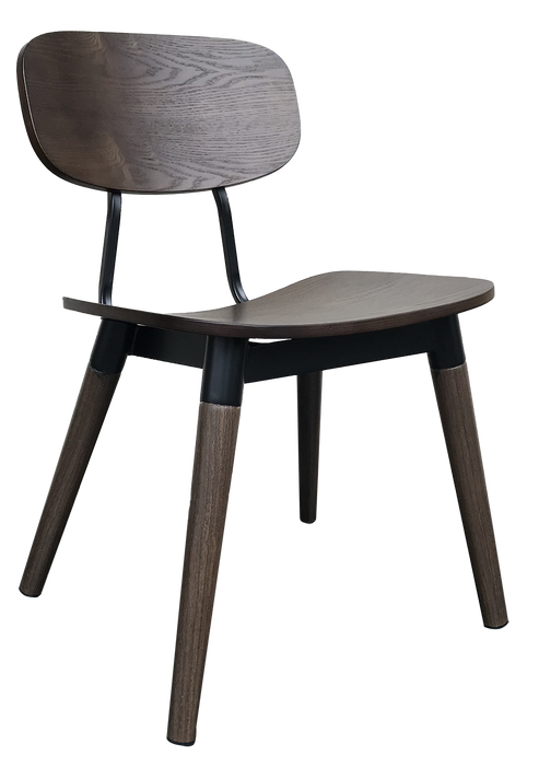 EzFurn SCVIMEBKWA Chair Vintage Metal Black - Walnut