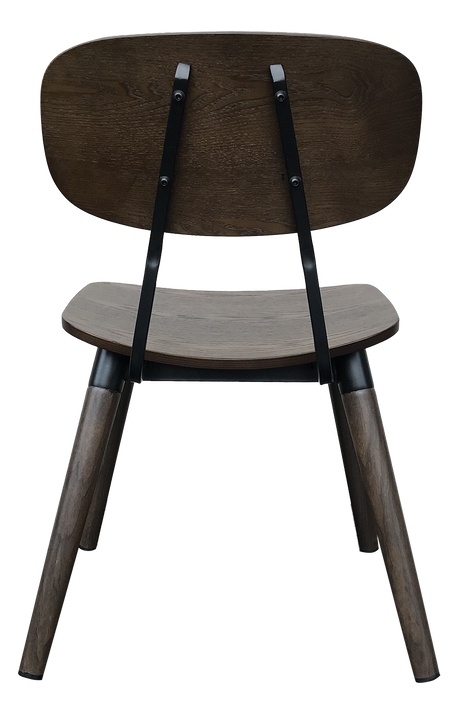 EzFurn SCVIMEBKWA Chair Vintage Metal Black - Walnut