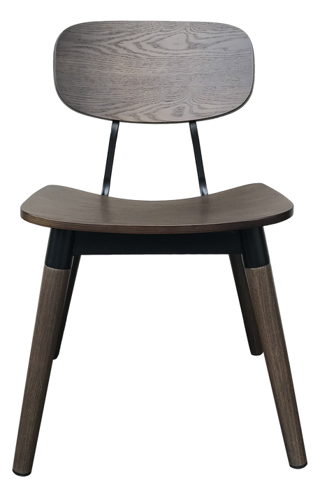 EzFurn SCVIMEBKWA Chair Vintage Metal Black - Walnut