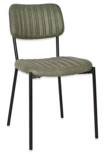 EzFurn KSCKAU2BKPSA Chair Kansas Black & Pelle Sage (Back & Seat)