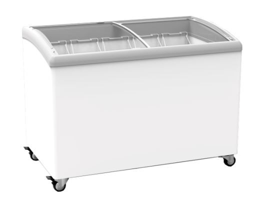 Exquisite SD400 Curved Glass Display Chest Freezers with LED Light