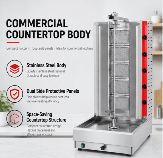 GasMax Semi-automatic 5 Burner LPG Kebab Machine KB-5LPG