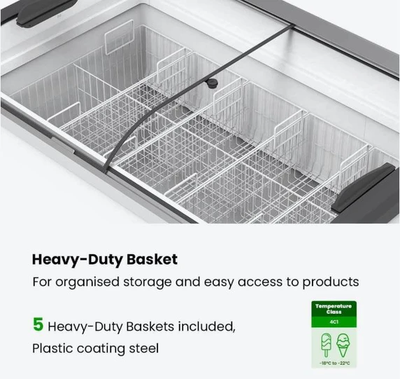 Thermaster SD-406K Curved Glass Sliding Lid Chest Freezer – 406L Display