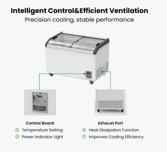 Thermaster Heavy Duty Supermarket Glass Sliding Lid Freezers 406L SD-406K