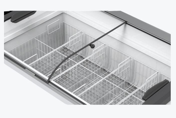 Thermaster SD-306K 306L Commercial Curved Glass Sliding Lid Chest Freezer
