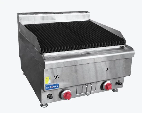 GASMAX JUS-TRH60ELPG 2 Burner LPG Chargrill 605mm | 56Mj Benchtop